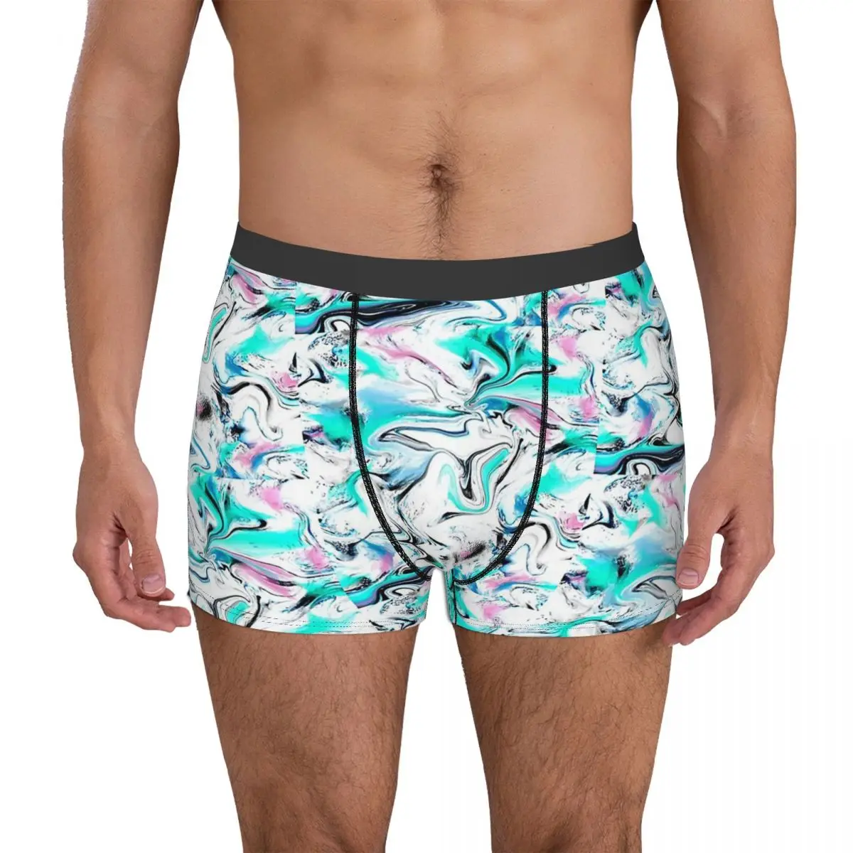 Marmor Technik Suminagashi Marmorierung Marmoriert Marmor Muster Unterhose Breathbale Höschen Mann Unterwäsche Shorts Boxer Briefs