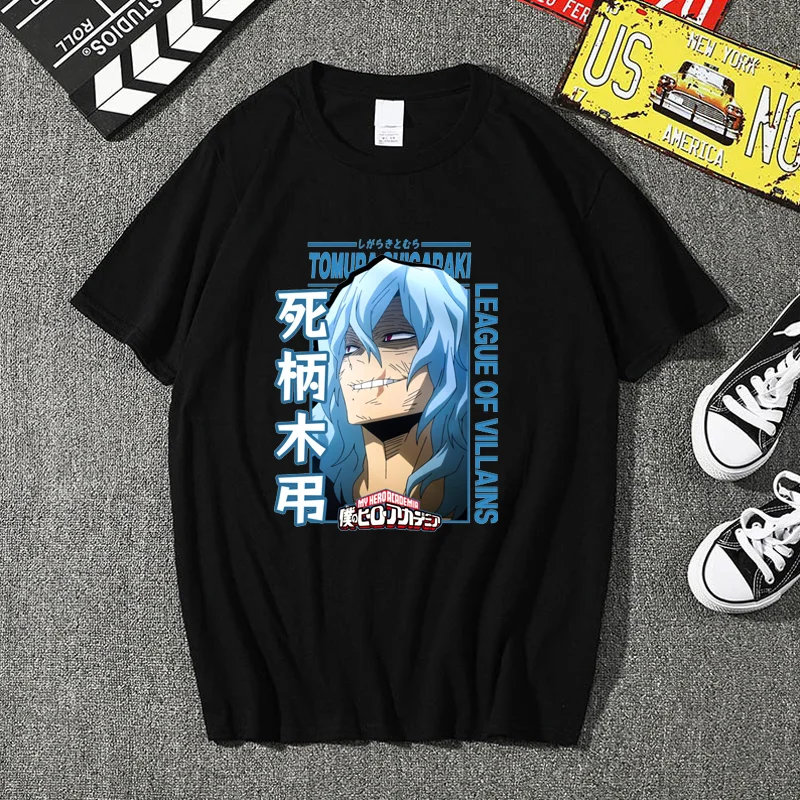 Shigaraki Tomura Cooles bedrucktes T-Shirt Herren Anime Harajuku Y2K Street T-Shirt Shirt Übergroßes T-Shirt T-Shirt Herren Anime Kleidung