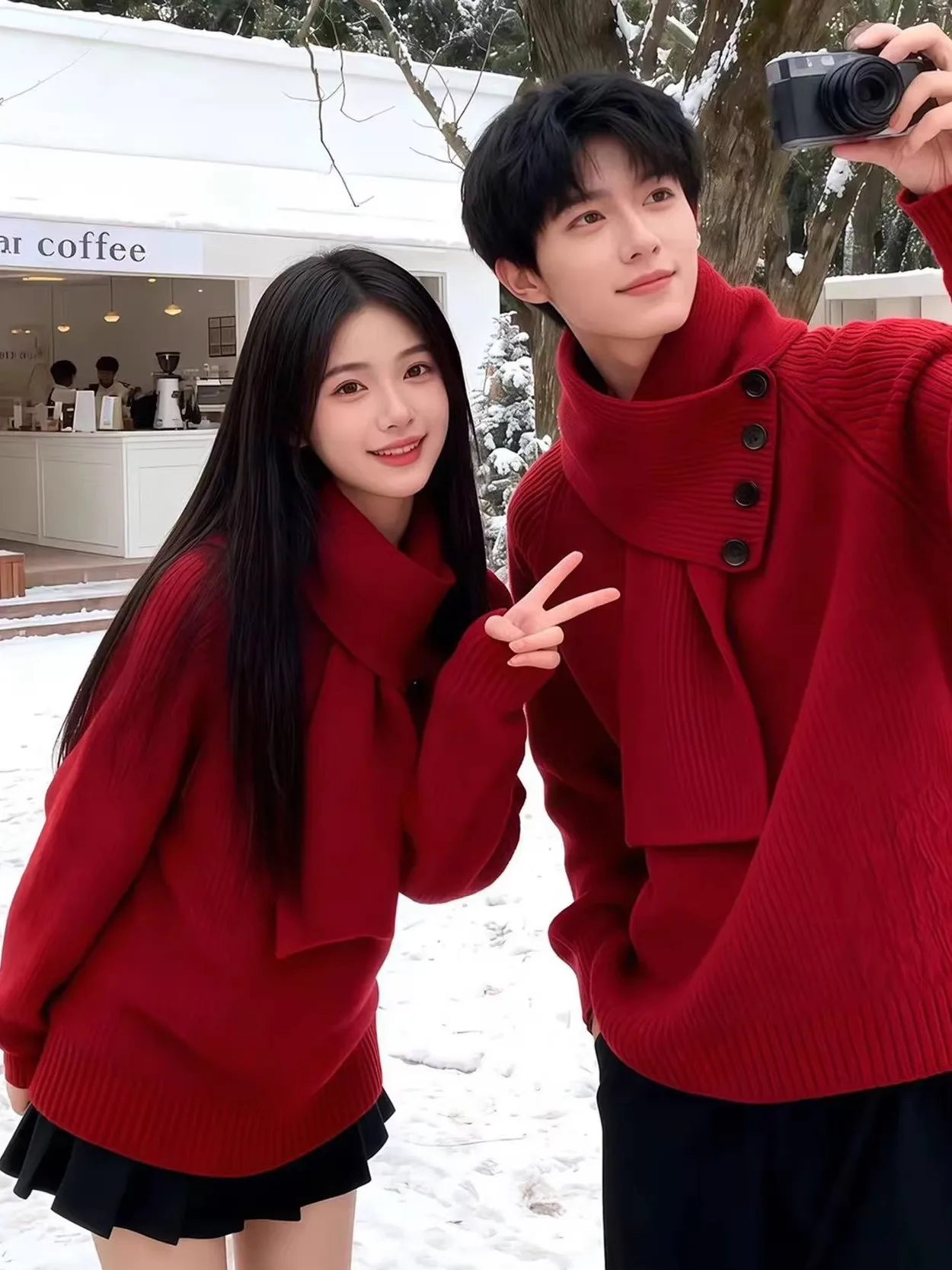 

New Chinese Sle Couple Sweaters Soft Thiened Knitted Winter Clothes Men's Women's Retro Faion Casual High Collar Sweater