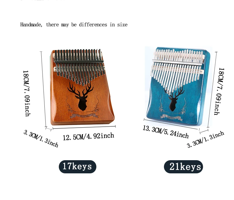 Lydesy 17-Tasten Kalimba Daumenklavier-Set, Manuell Gestimmt, Tragbares Fingerklavier, Geschenk für Kinder und Erwachsene, Anfänger, Festival, Geburtstag – Detail 9