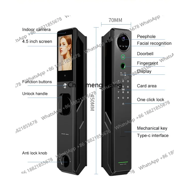 Smart Door Lock Fingerprint Lock Auto Electronic Bio-metric Digital Lock for Smart Home