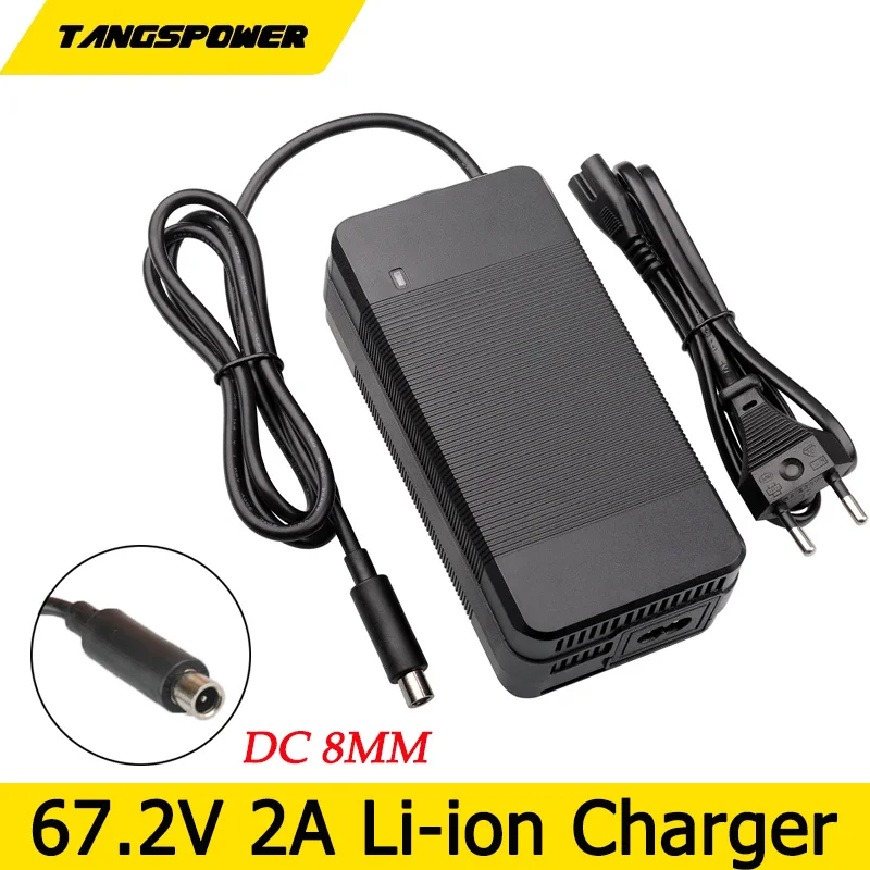 67.2V 2A Li-ion Battery Charger For 60V 16Series Xiaomi M365 Pro Lithium Battery Pack Charger DC 8MM Connector