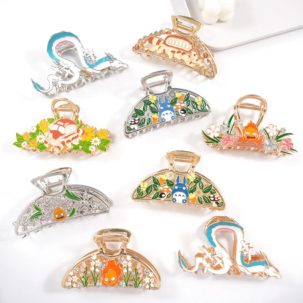 

7 Style Fashion Cute Cartoon Flame Hair Claw Boat Dragon Large Hair Claws New Japanese Cat Claw Clip Hair Accessories for Women