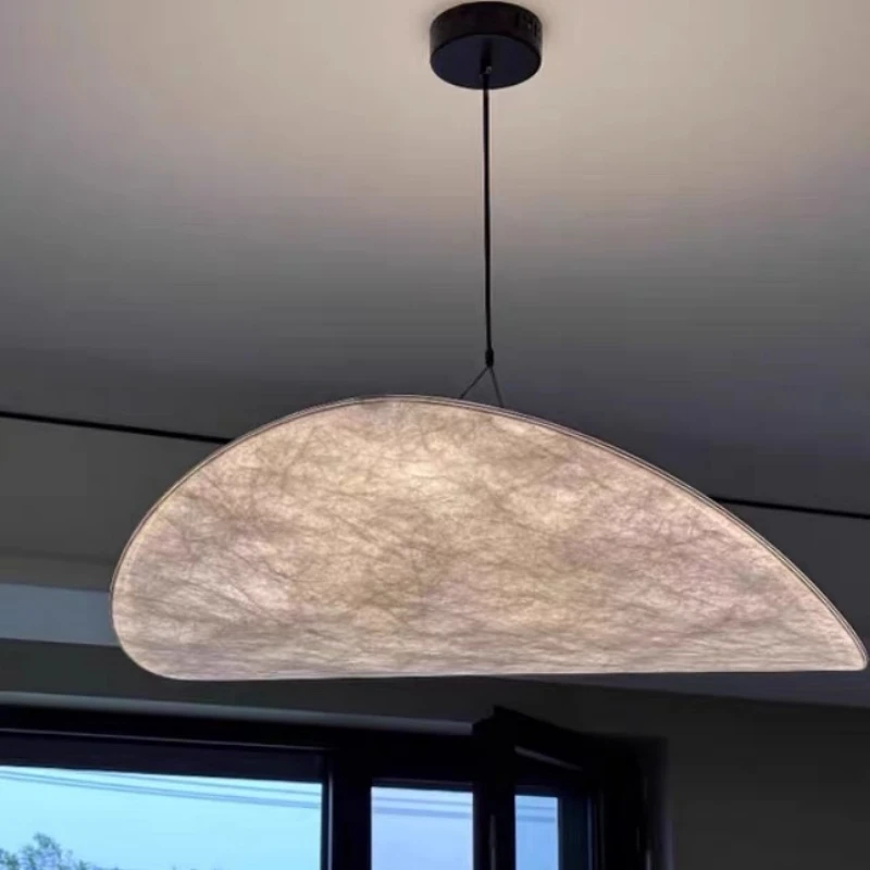 Wabi Sabi LED Seiden-Pendelleuchten Moderne Stoff-Blatt-Kronleuchter für Wohnzimmer Esszimmer Schlafzimmer Heimdekoration Lüster