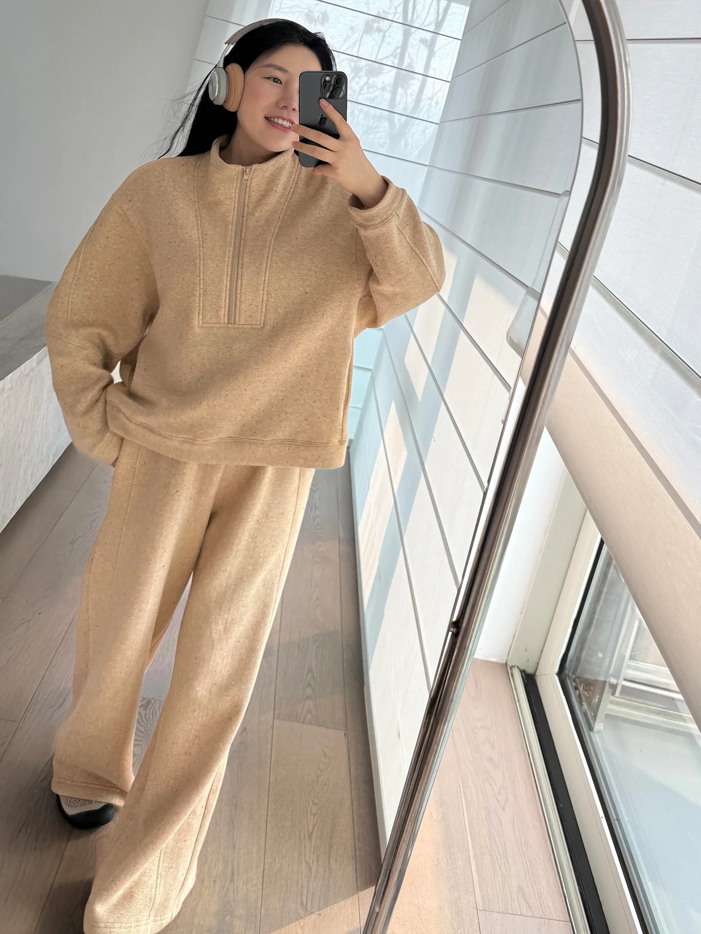 

Лимитированная серия: Комплект из шерстяного хлопкового флиса для малышей "Оригинал" – свитер и повседневные свободные брюки с высокой талией