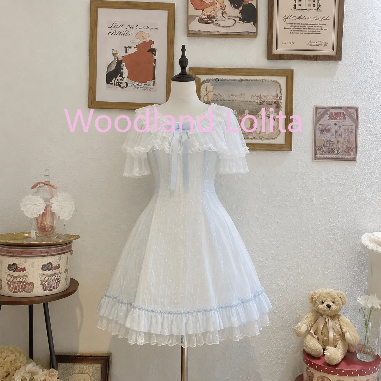 Summer Japanese Sweet Fashion Short Dress Women Sleeveless V Neck Lace Bow Princess Dress Elegant Chic Kawaii Tea Party Dress