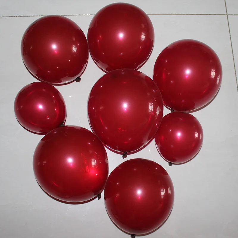 5\'10\'12\'18Inch Crystal Wine Red Balloons Matte Balloons For Wine Red Party Venue layout Wedding Baby Shower Birthday Decoration