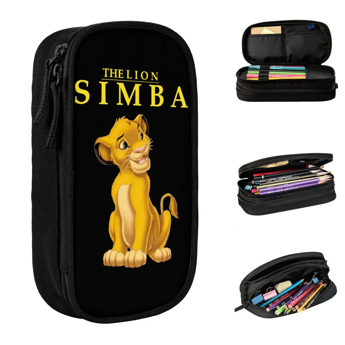 

Classic The Lion King Simba Pencil Case Pencilcases Pen Box for Student Large Storage Bags Students School Zipper Stationery