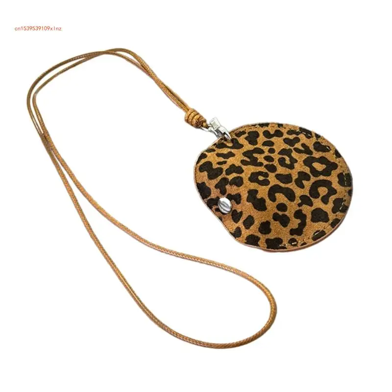 Leopard Print Small Bag Pendant Necklace for Women Unique Nekchain Accessories