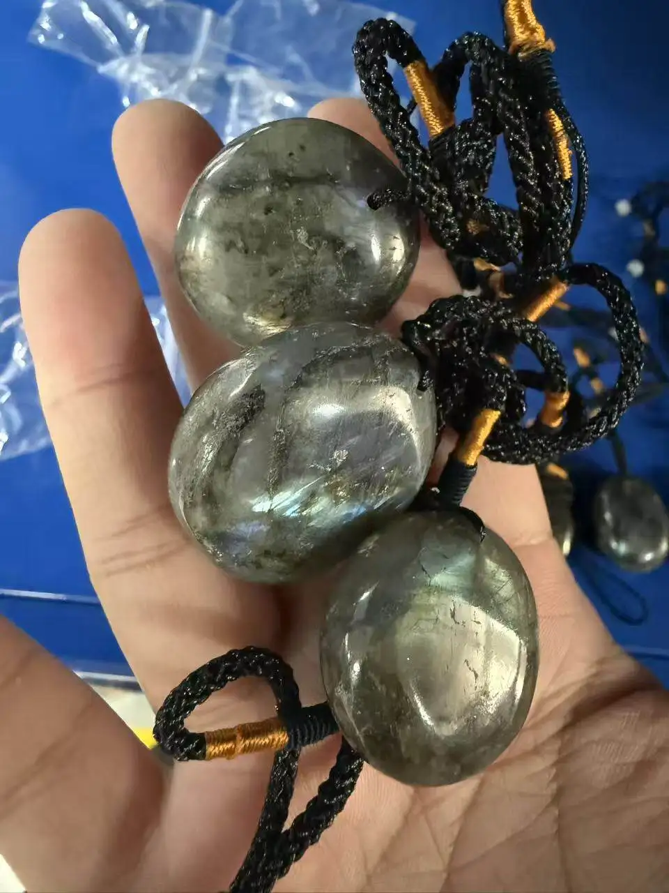 1 Stück natürlicher blauer Labradorit-Mondstein, heilender Edelstein, Kristallanhänger, Schmuck, Halskette für spirituelle Meditation – Detail 2