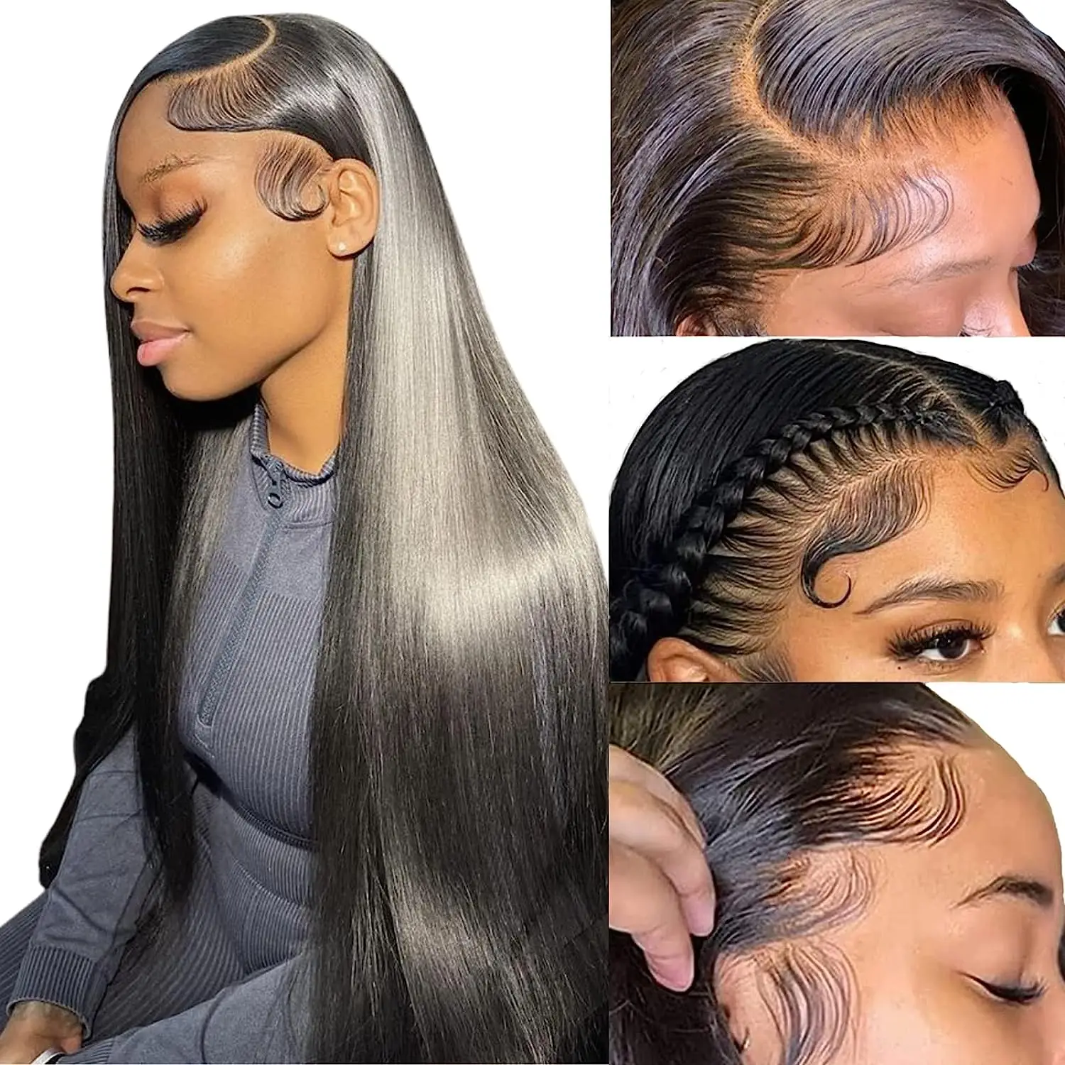 

Straight Lace Front Wigs Human Hair 13x4 HD Lace Front Wigs For Black Women Pre Plucked Glueless Straight Lace Frontal Wig