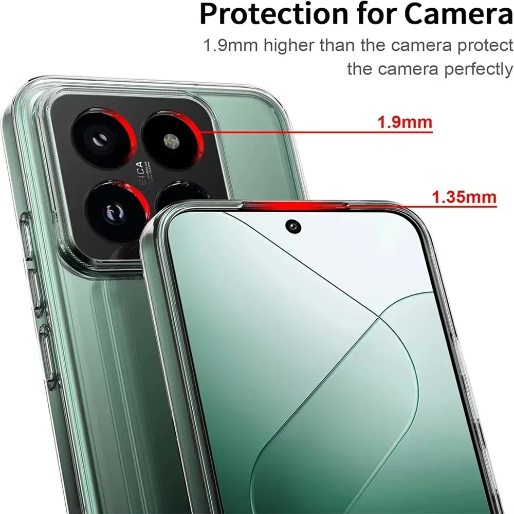 Прозрачные силиконовые противоударные чехлы для телефонов для Xiaomi 14 13 12 12S 11 14T 13T 12T 11T 10T Pro Ultra, полный защитный чехол для камеры
