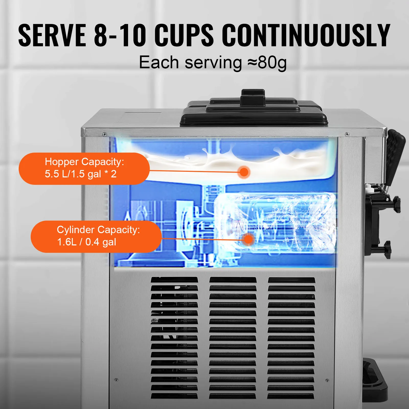 1850W Ticari 3 Çeşitli Aromalı - Commercial Ice Cream Machine Countertop incelemesi ve fiyatı