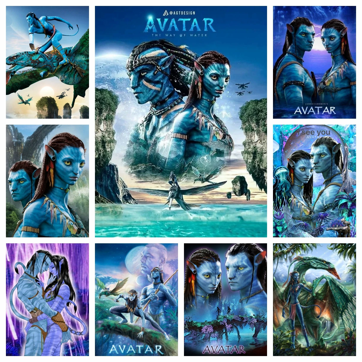 الصورة الرمزية طريق الماء 5d الماس اللوحة جيمس كاميرون الخيال الخيال العلمي الأجانب المحارب فيلم عبر غرزة غرفة ديكور هدية #1