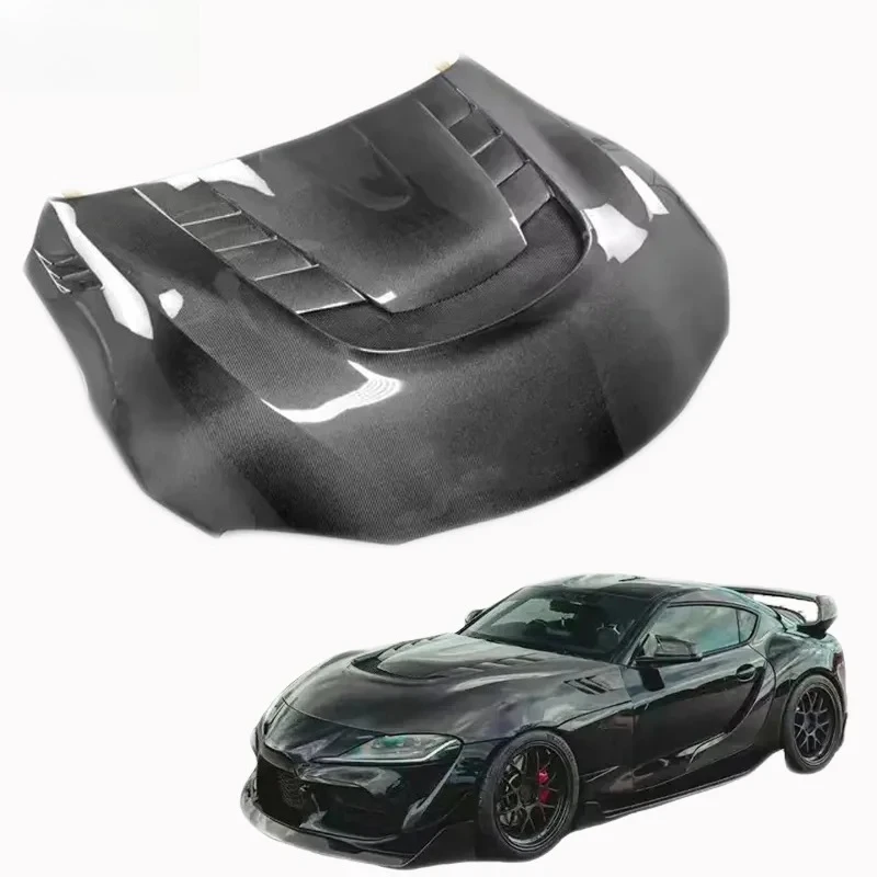 

Suitable For 2018+ Models Toyota SUPRA A90 A91 Version High Quality V Carbon Fiber Engine Hood