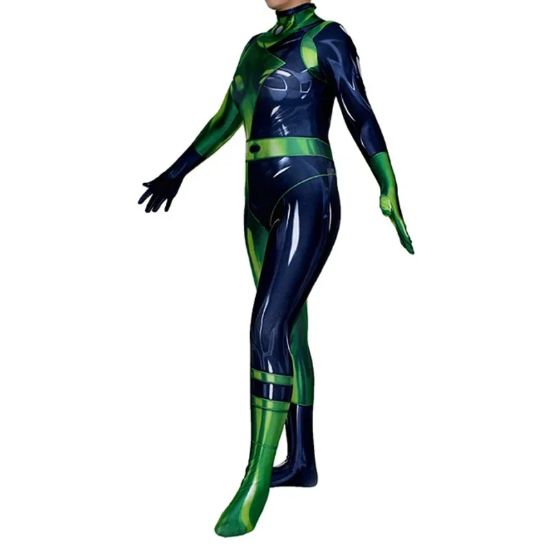 Super Villain Kim Shego Costume Female Halloween Costume Zentai Suit Shego Cosplay Costumes MN11