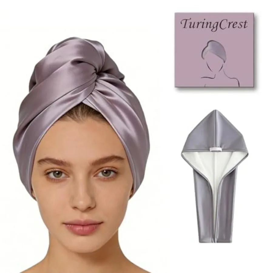 

Microfiber Hair Towel Wrap for Women, Thickened Quick Dry Hair Turban with Satin Elastic Band, Hair Drying Towel for Long Hair