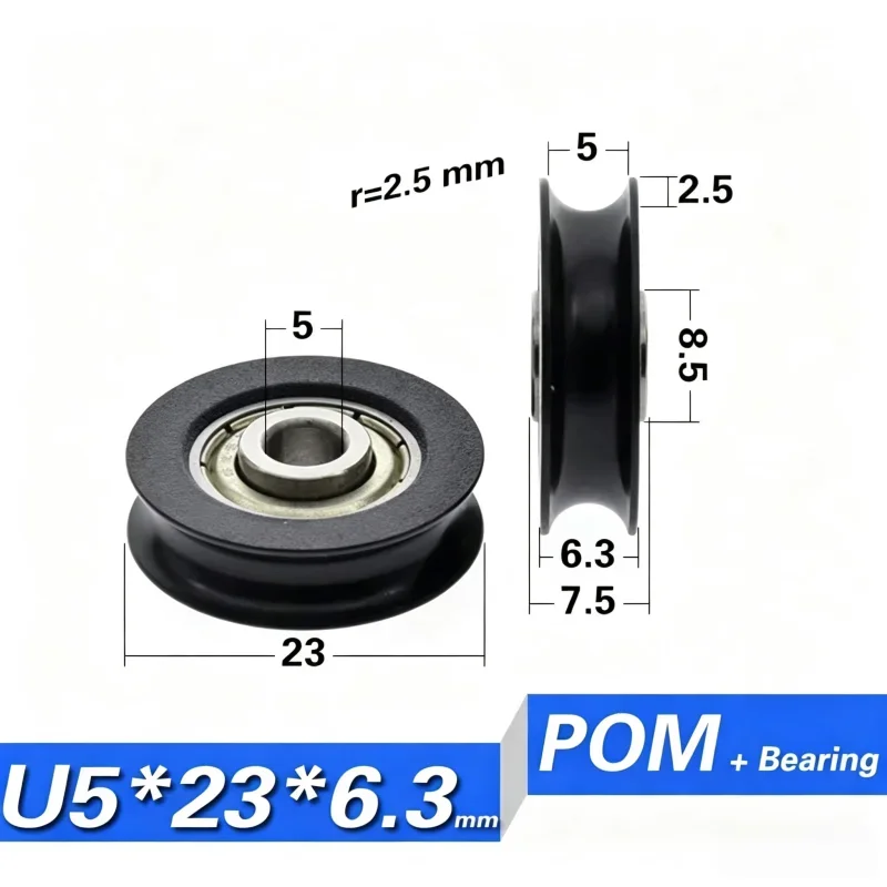 20 Stück U-Nut POM-Rollenrad 608 Nicht-Standard-Kugellager mit höherem Innenring 20-45mm Schiebefenster-Türrolle – Detail 7