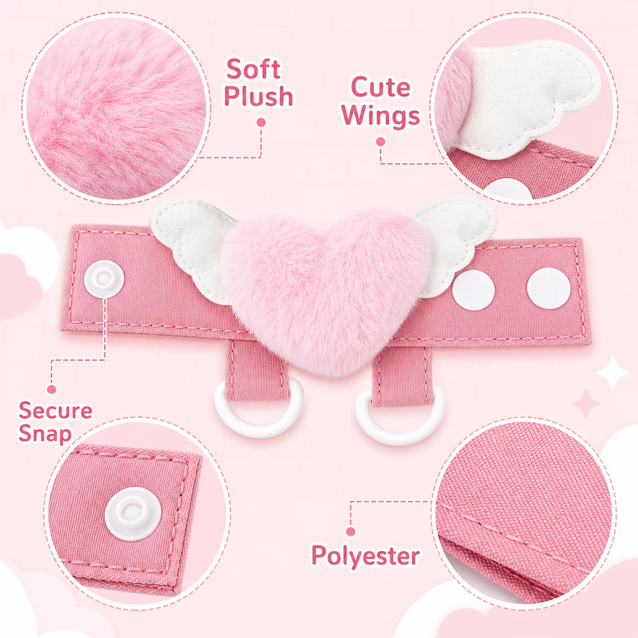 1pcs Plush Heart Extender Buckle D-ring Bag Charm Cute Cartoon Doll Organizer Pendant Display Buckle DIY Jewelry Accessories