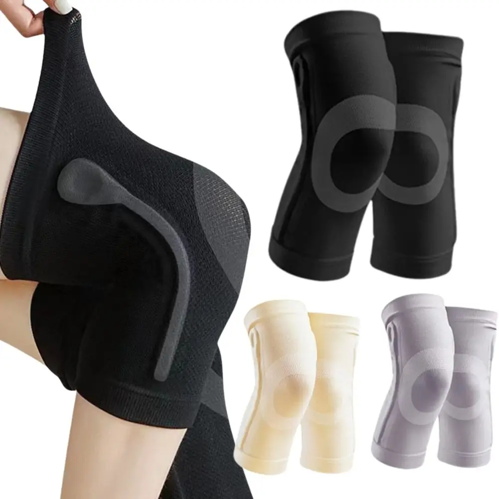 1쌍 나일론 무릎 보호대 스프링 서포트 통기성 압박 슬리브 서포트 방한 내마모성 무릎 보호대