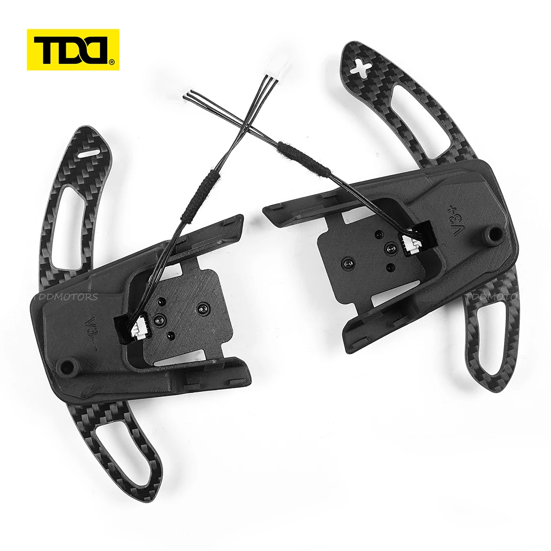 TDD Car Carbon Fiber Magnetic Paddle Shifters For Volkswagen VW Golf R MK7 MK7.5 Scirocco Steering Wheel Shift Paddles Extension image 3