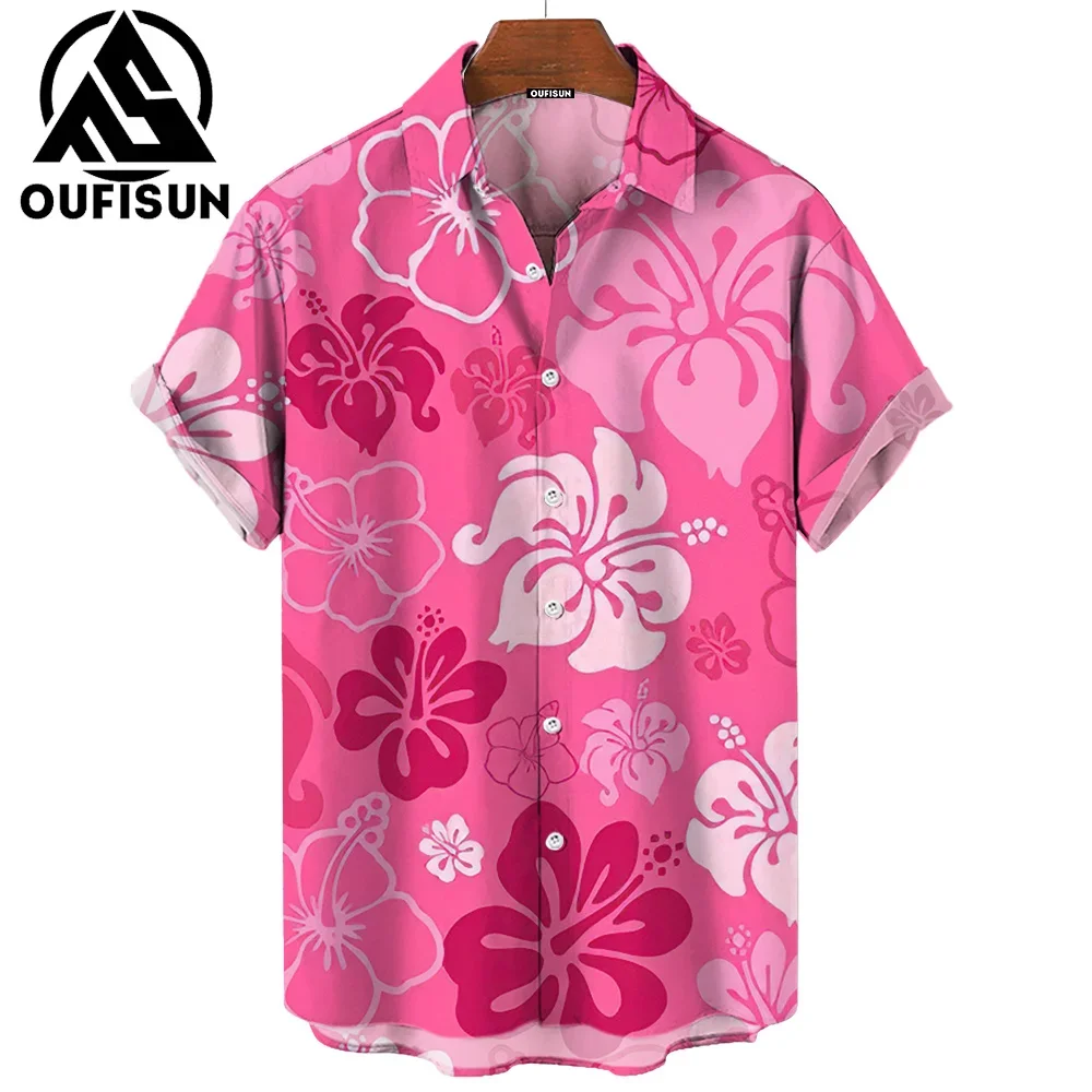 Men\'s Shirts Plant Flowers Casual 3d Print Hawaiian Shirt Man Summer Fashion Shirt For Man Daily Short Sleeves Men Clothing Tops