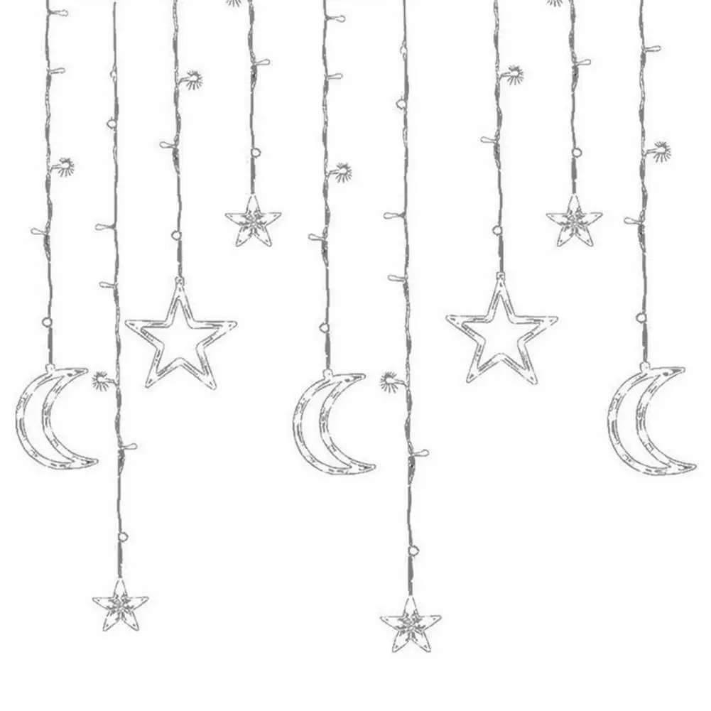 

Moon Shape Curtain String Lights Adjustable Brightness Curtain Lights Usb Powered Led Curtain Lights for Home for Bedroom