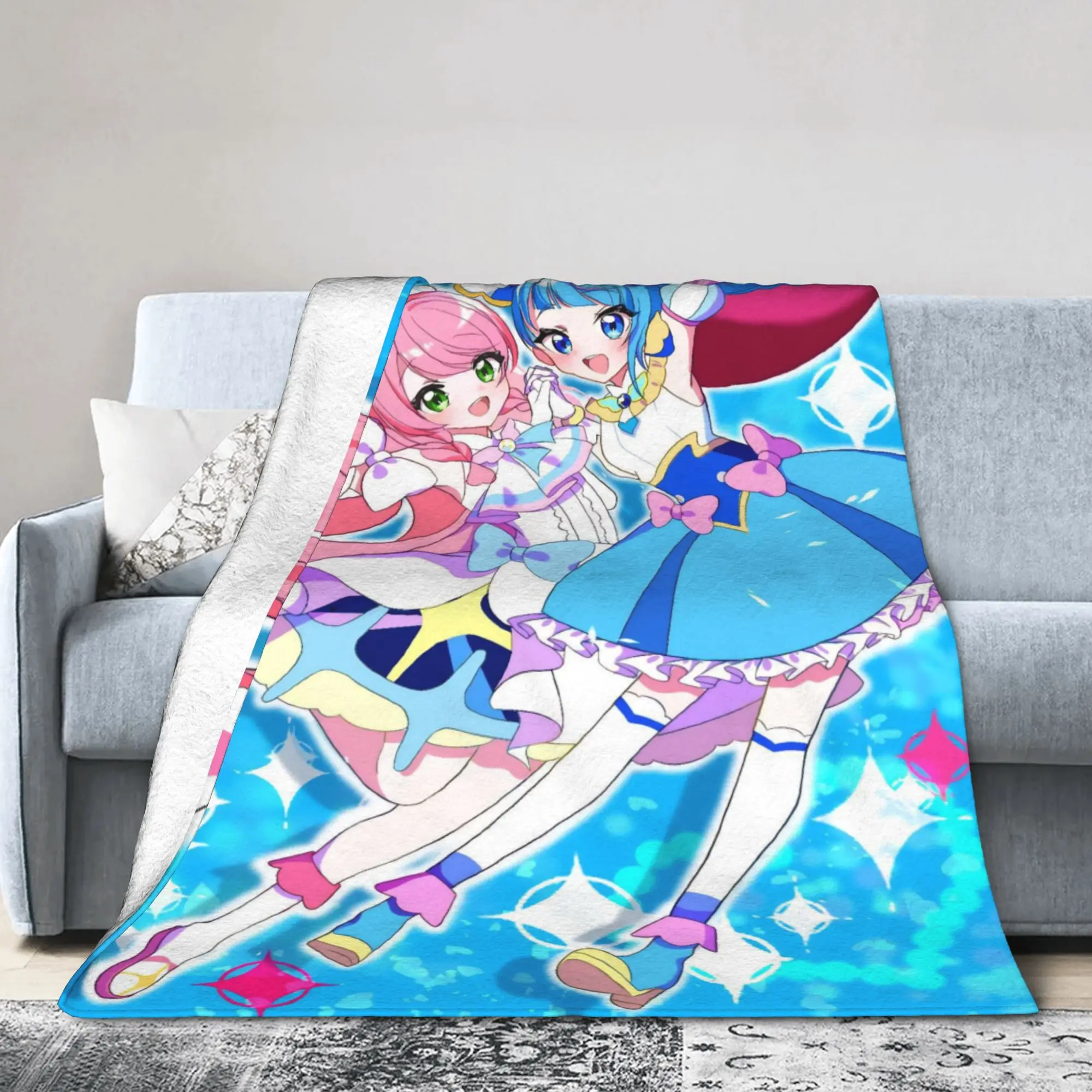 Soaring Sky Pretty Cure Blanket Flannel  Multifunction Lightweight Thin Throw Blankets for Bed Bedding Throws