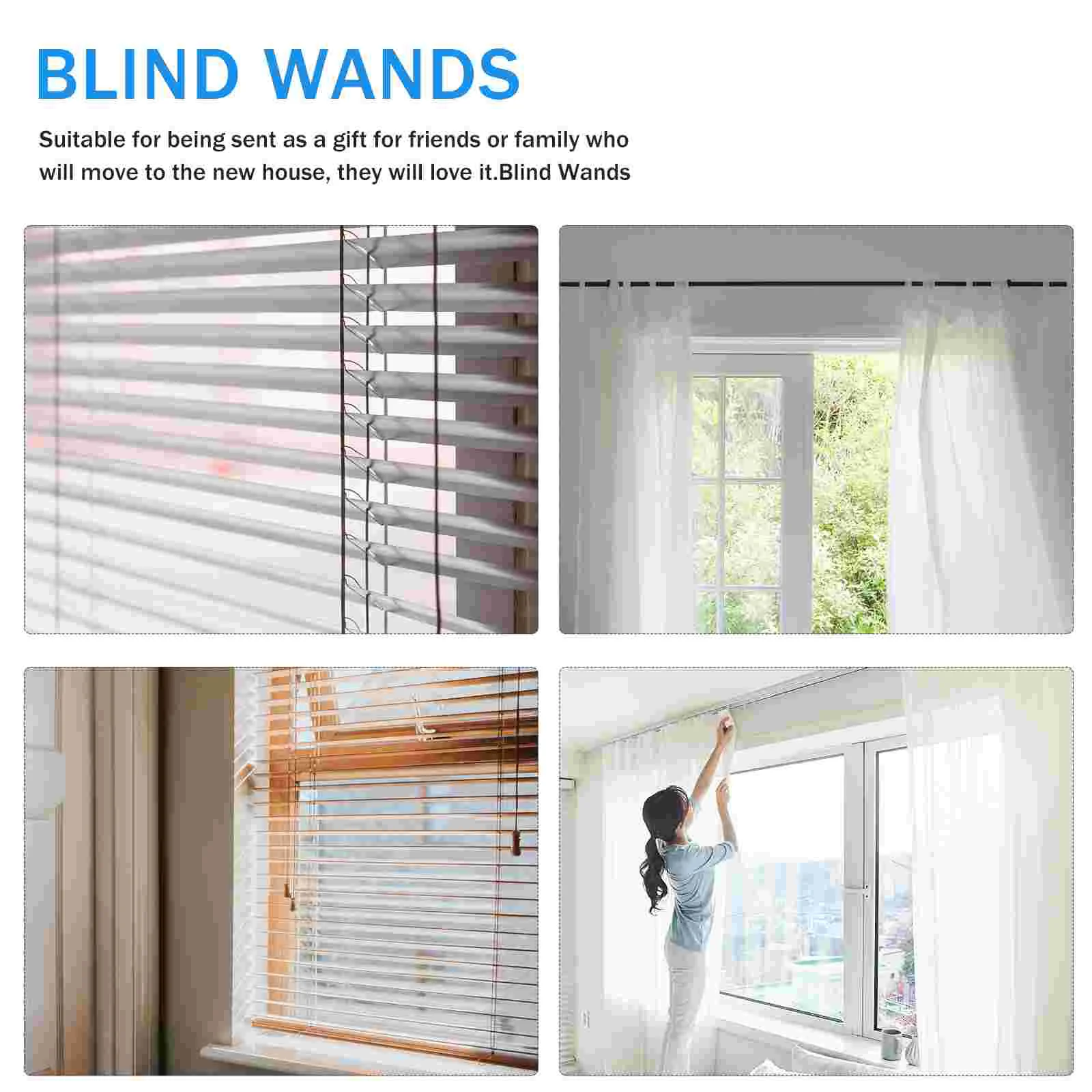 8 Pcs Venetian Blind Rod Wands Vertical Blinds Rods Plastic Automatic Window Tilt Replacement Reflective