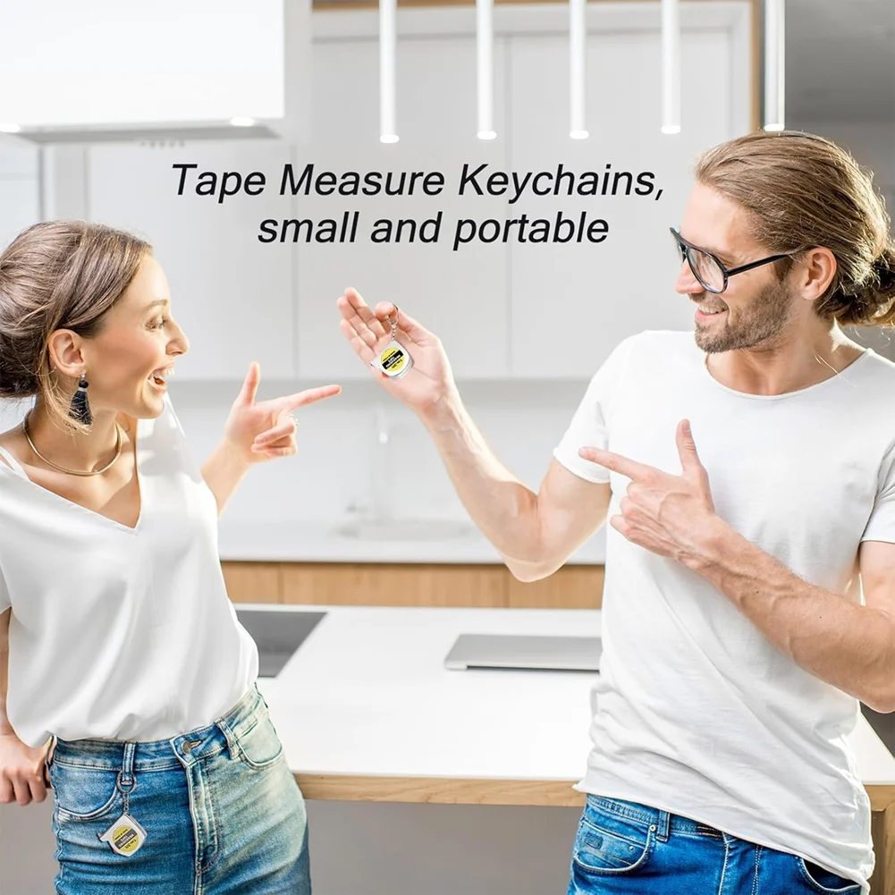 

ELEG-Tape Measure Keychains Functional Retractable Measuring Tape Keychains With Slide Lock For Construction Party,1M/3FT