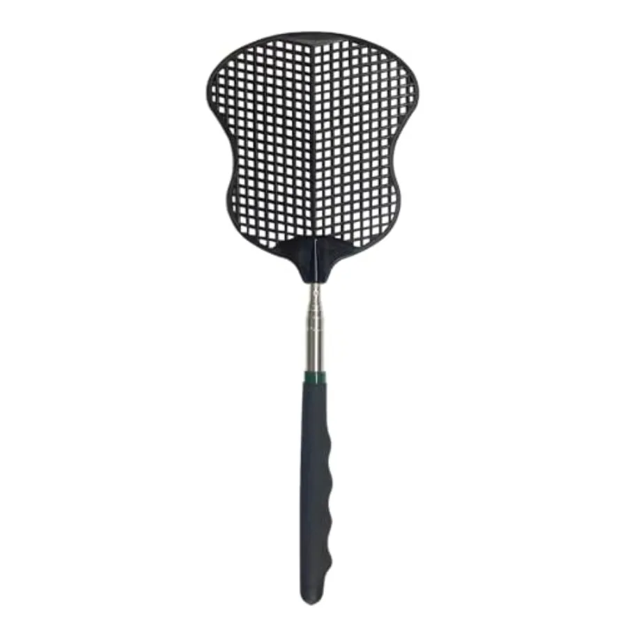 Fly Swatter 1 Pack, Durable Heavy Duty Plastic Fly Swatters, Stainless Steel Telescopic FlySwatter for Indoors/Outdoor/Kitchen/