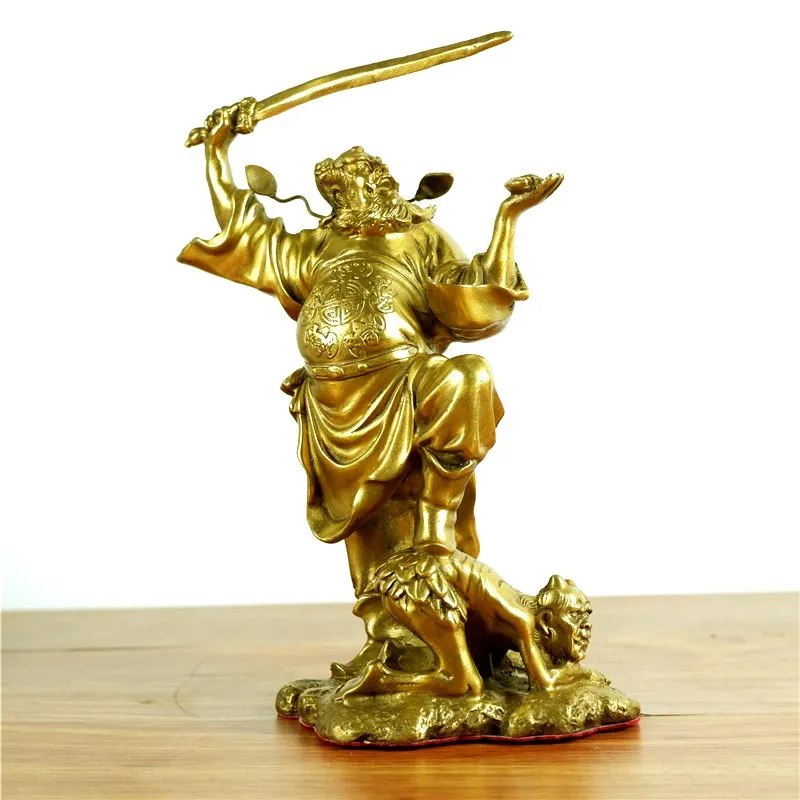 Brass Zhong Kui Decoration a Gift of Happiness Copper Statue Decoration Jucai NAFU Home Living Room Office Crafts Free Shipping