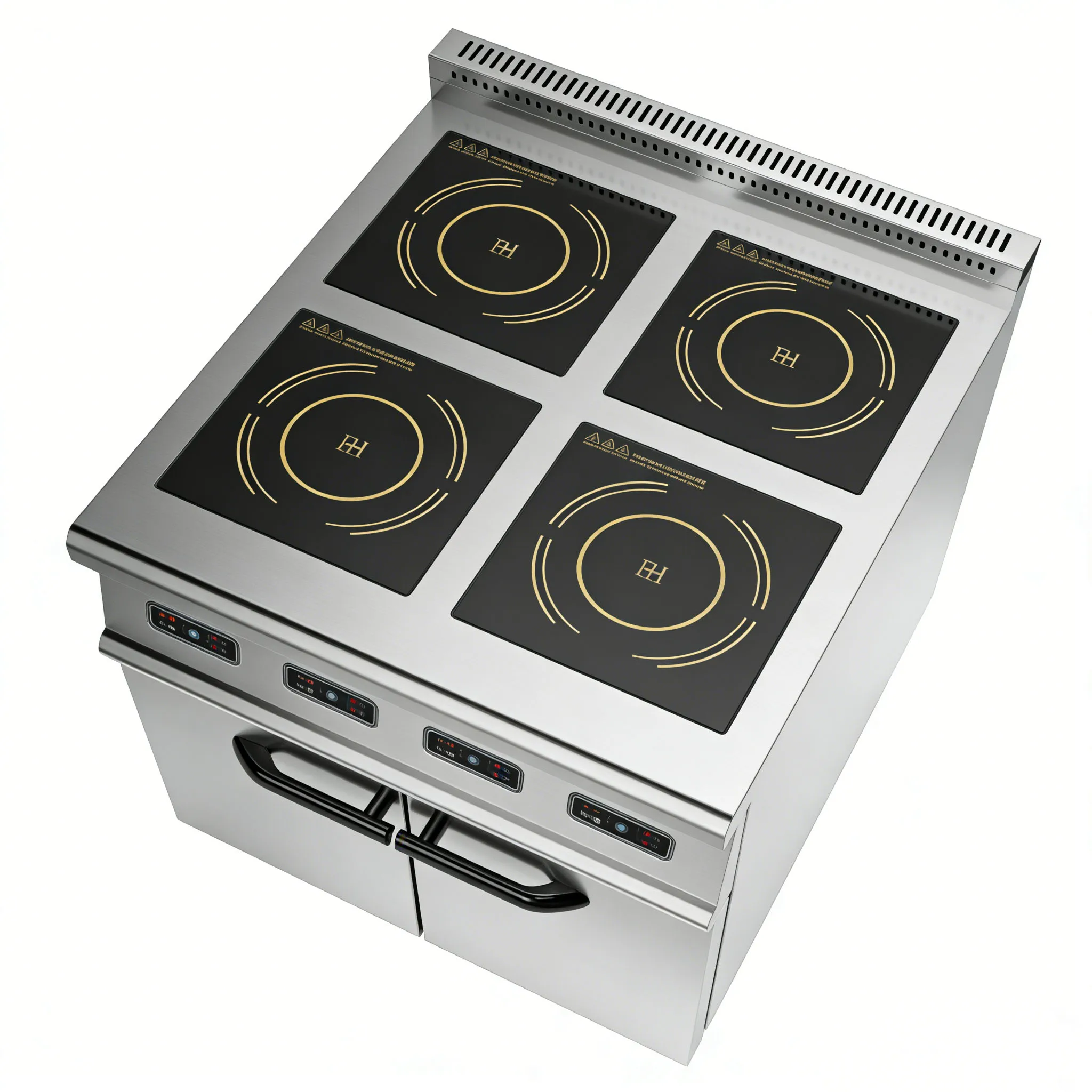 

For CPVKRY TL-DC-4A Industrial Stainless Steel Body Easy To Clean 4 Burners 380V 14000W Electric Induction Stove With Cabinet %*