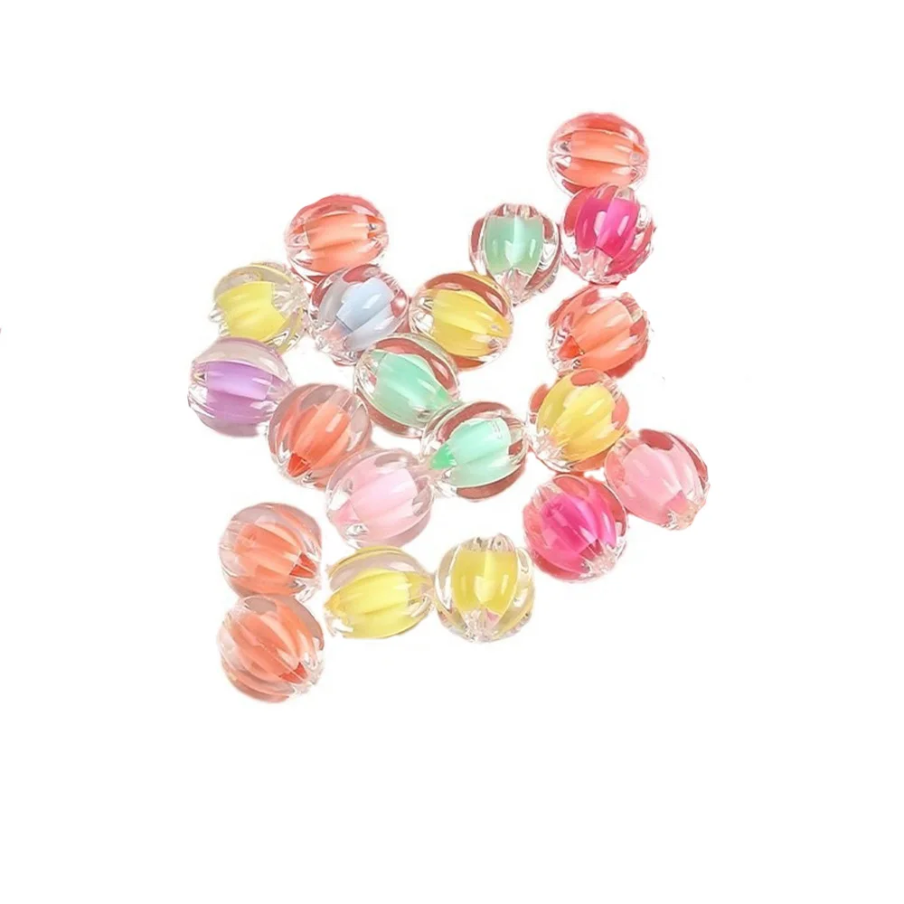 

100Pcs 10mm 12mm Colorful Pumpkin Acrylic Bead DIY Handmade Jewelry Bracelet Accessories Stylish Jewelry Charms