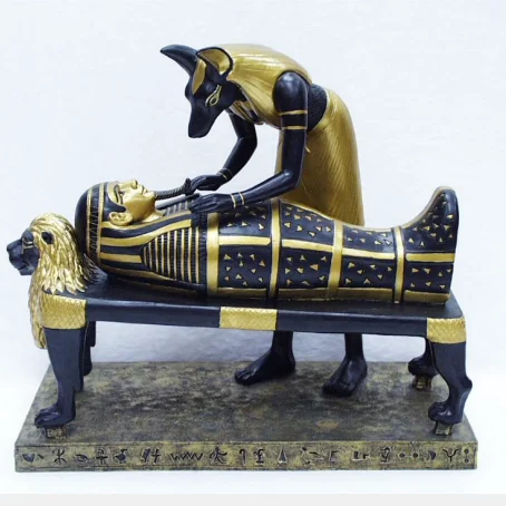 Anubis Mummification Resin Statue Egyptian God Anubis Figurine Ancient Egypt Sculpture Desk Ornament Home Decor Collectible Gift