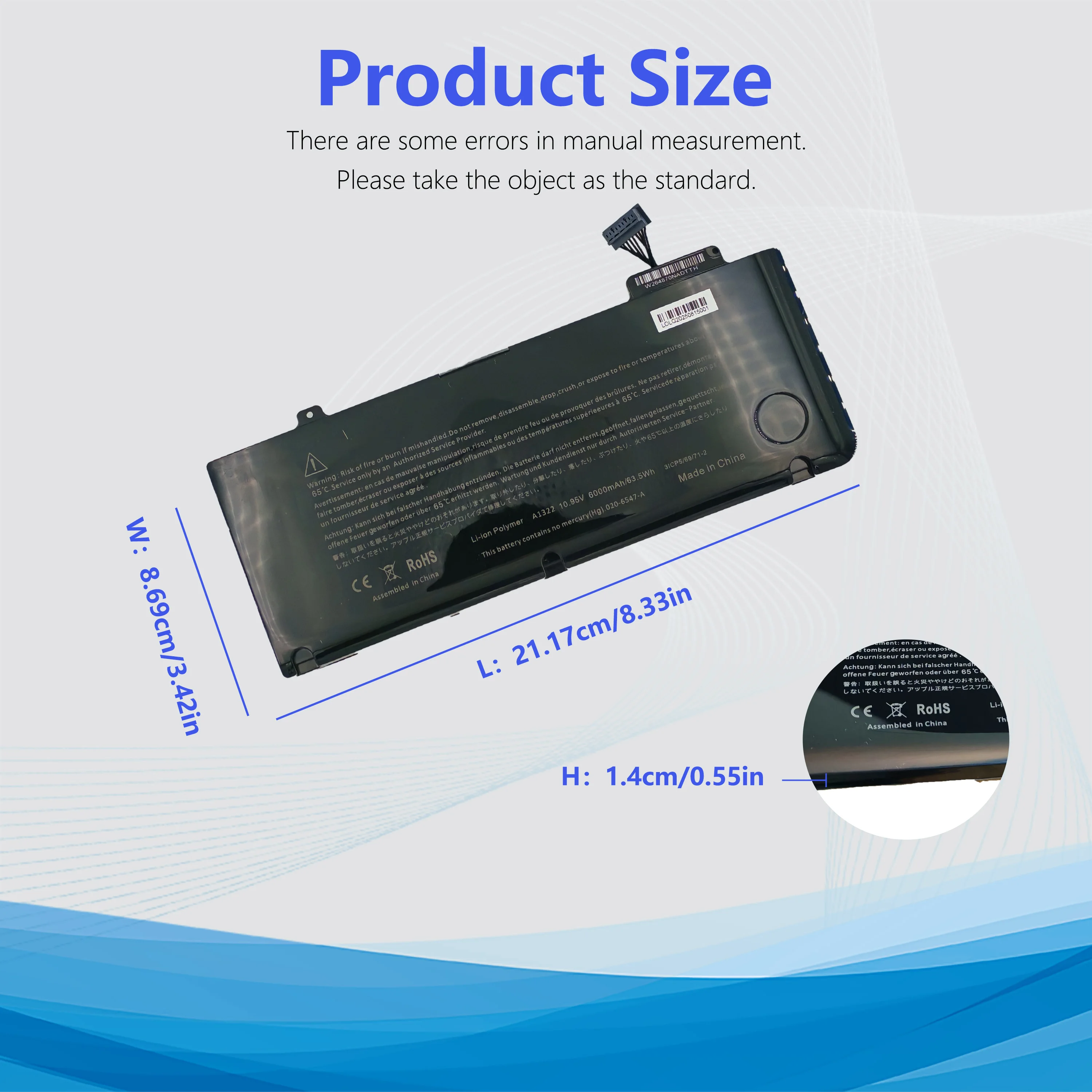 NOWA bateria do laptopa A1322 do APPLE MacBook Pro 13 "A1278 (2009-2012 ROK) MB990 MB991 MC700 MC374 MD313 MD101 MD314 MC724