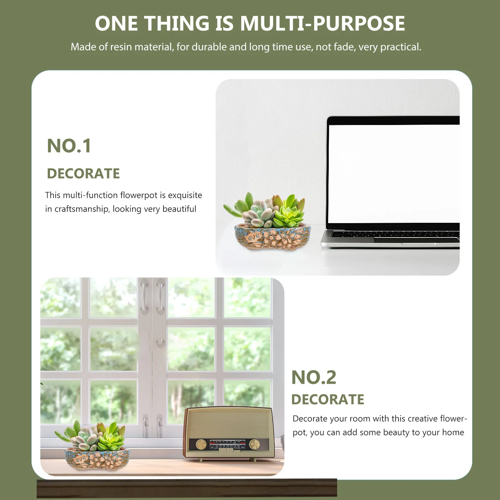 Large Ceramic Succulent Planter Pot for Indoor Plants – Simple Desktop & Balcony Decoration