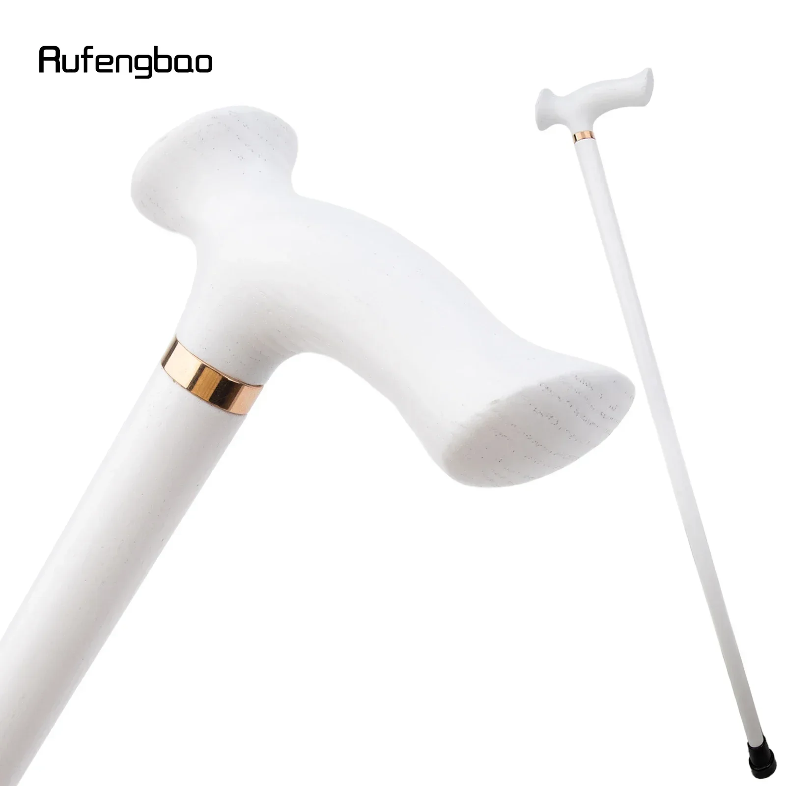 White Ergonomics Wooden Single Joint Walking Stick Decorative Cospaly Party Walking Cane Steampunk & Everyday Use 96cm