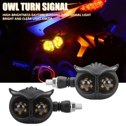 1pair Dual Color Owl Style Motorcycle Headlight Turn Signals Light Motorcycle Driving Light Headlight Motorbike Scooter Fog Lamp