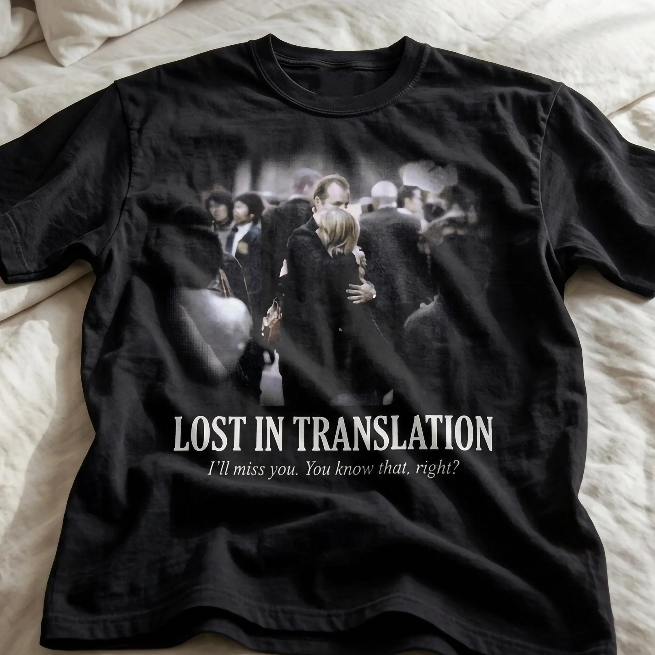 Lost in Translation 2003 Movie Hug Scene Graphic T-Shirt Cotton Men Women Streetwear Tee
