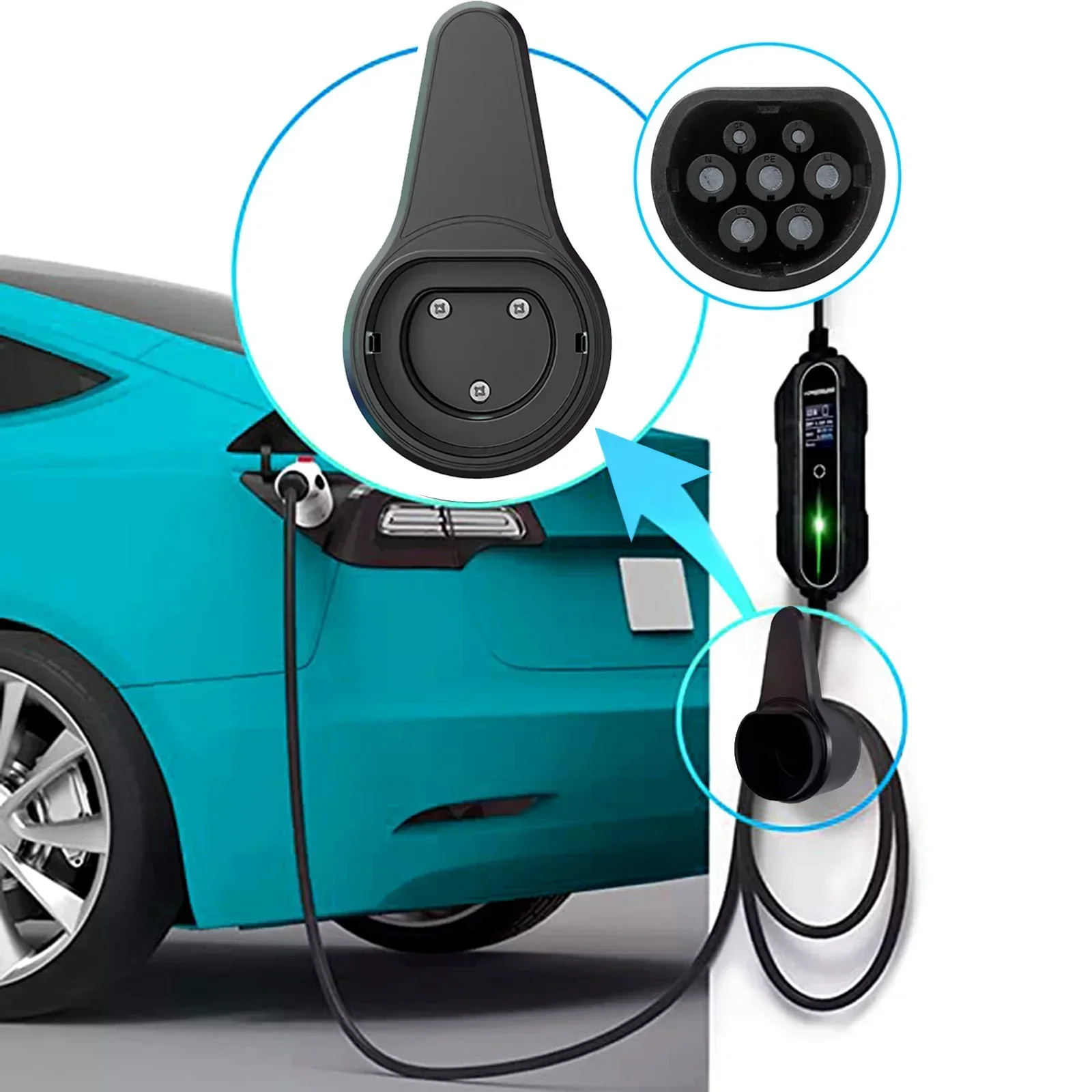 AD EV Charger Plug Holder for Electric Vehicle Charging Cable Plug Stand Extra Protection Wallbox   Wallmounted Cable Holders