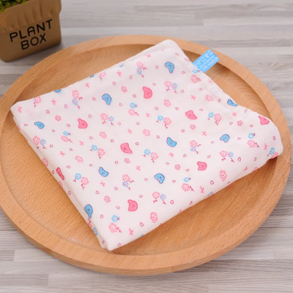 

4 Layers Gauze Baby Feeding Towel Cartoon Print Soft Organic Cotton Nursing Towel Small Handkerchief for Babies