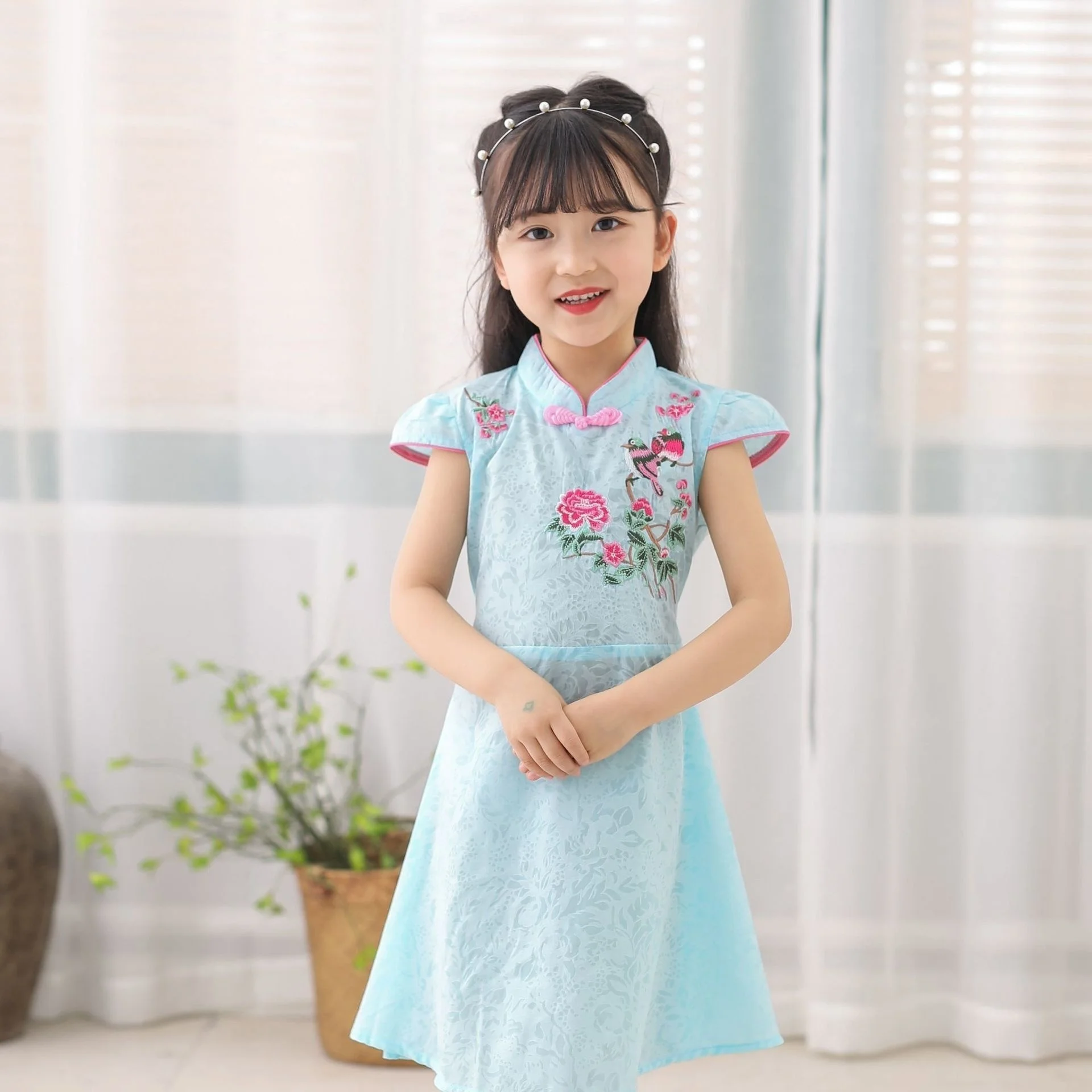 

Girls' Hanfu Dress, Princess Skirt, Tang Style Hanfu, Chinese Style Children's Clothing, Embroidery, Middle and Primary School