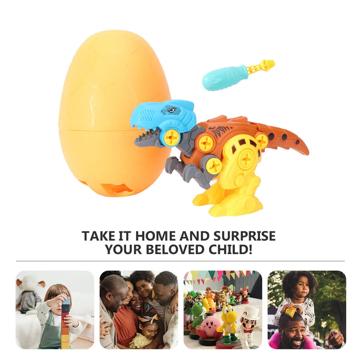 

1Set Kids Dinosaur Egg DIY Disassembling Combination Plaything Creative Learning Educational Flexible Handle Exercise Simulation