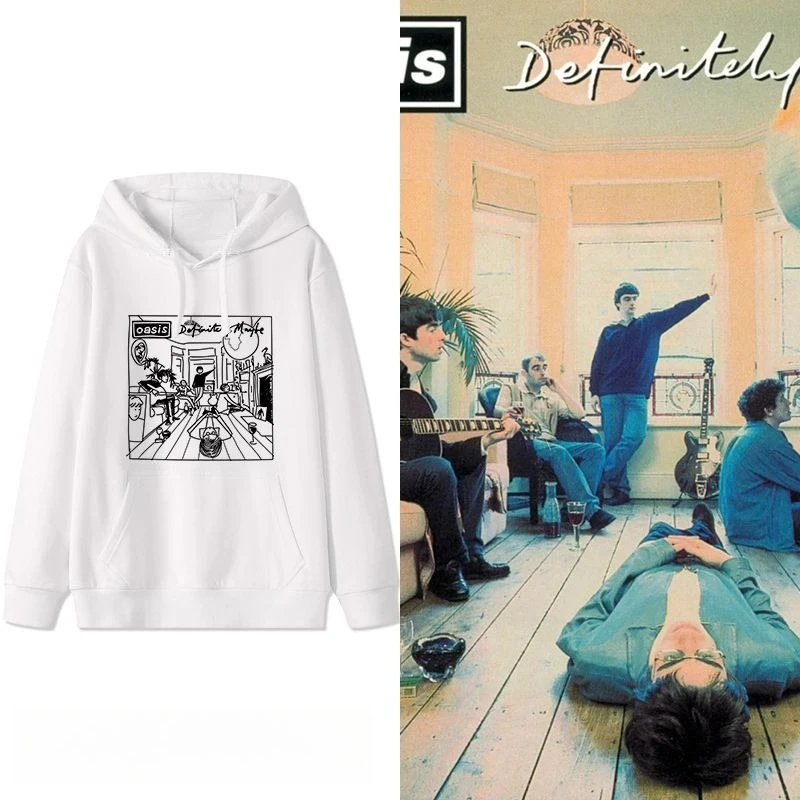 بلوزات بغطاء للرأس محيطية من Oasis Band، فضفاضة وغير رسمية، سترات خريف وشتاء من الصخور البريطانية القديمة للرجال والنساء