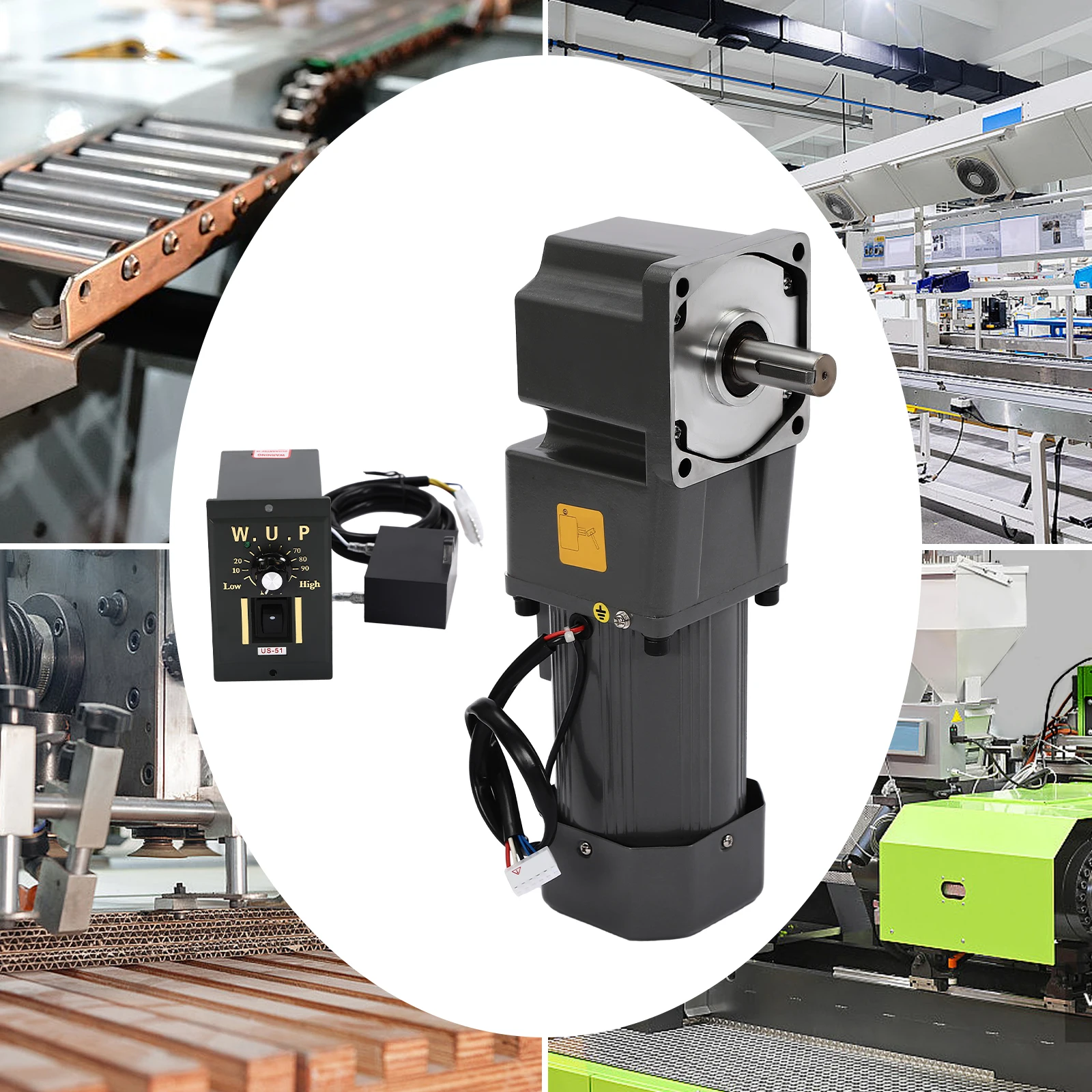 45R/MIN 110V 200W Adjustable Speed AC Gear Reduction Motor Reversible Motor with Controller