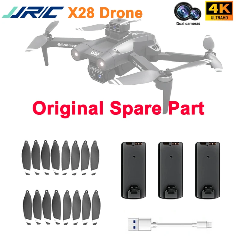 JJRC โดรนจีพีเอส X28อะไหล่แท้ใบพัด/แบตเตอรี่/อุปกรณ์อะไหล่สายชาร์จแบตเตอรี่ USB