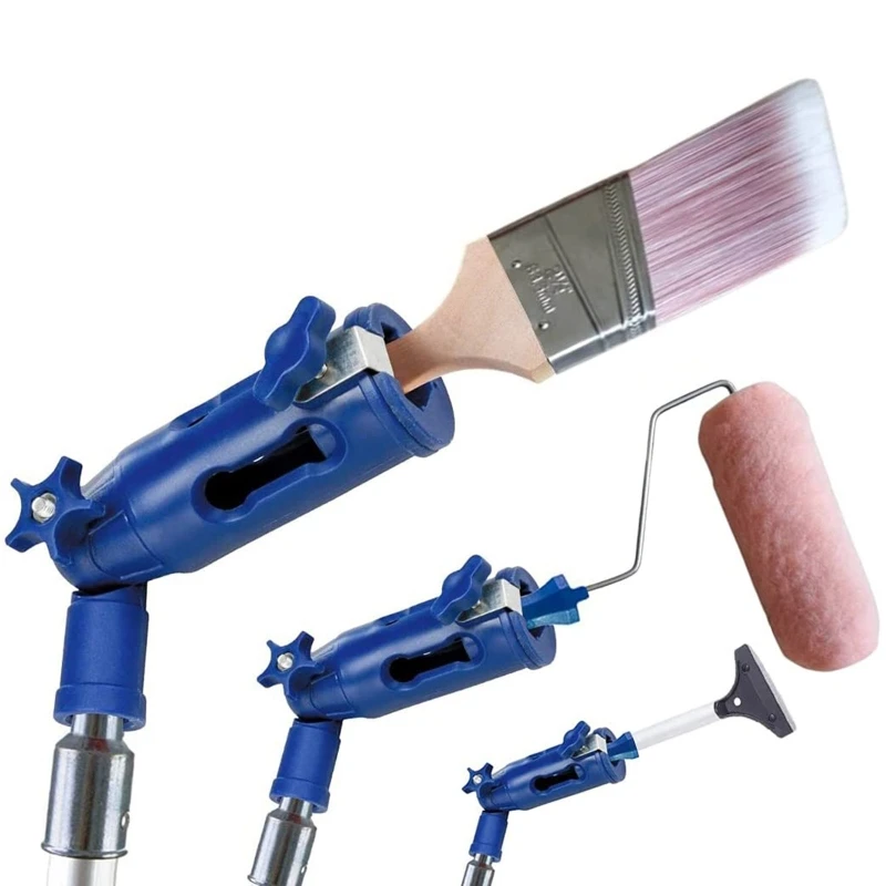 Paint Brush Extender Multi-Angle Paint Roller Adapter Pole Clamping Painting Tool Wall Ceiling Paint Brush Extender