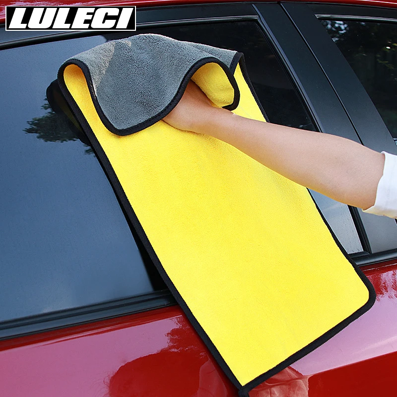 LULECI High-density Coral Velvet Double-sided Thickened Wipe Car Towel Absorbent Wipe Glass Cleaning Multifunctional Towel