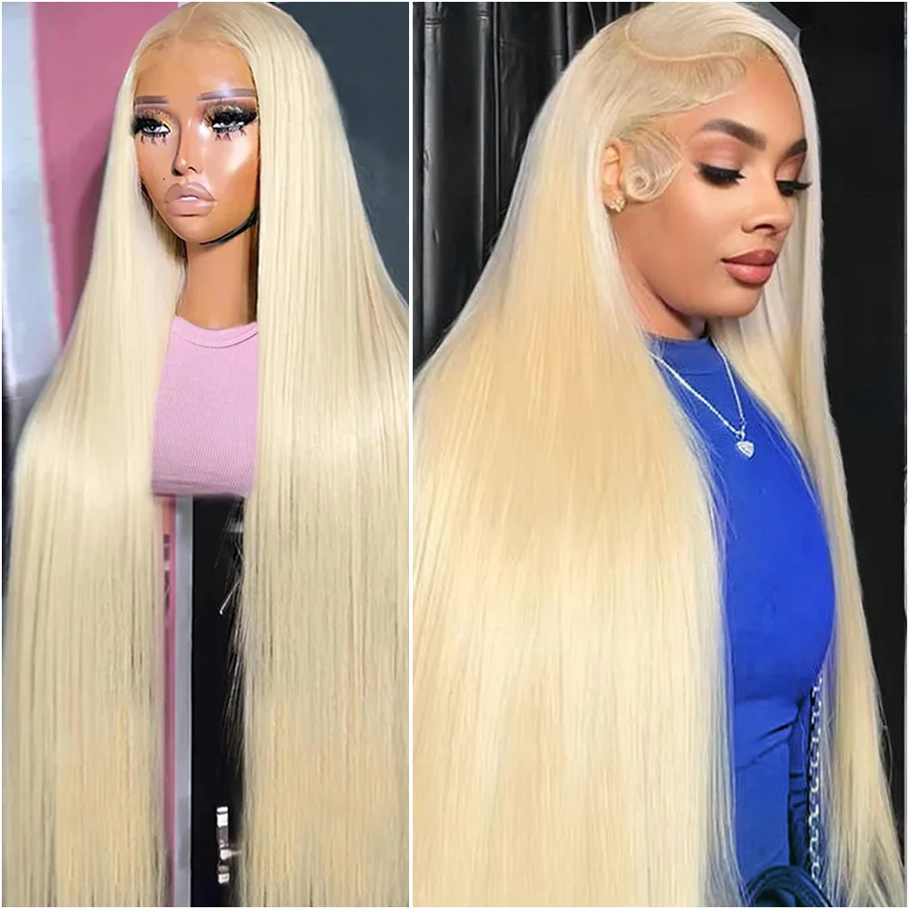 

613 HD Прозрачный парик с кружевной передней частью 13x6, светло-русый, идеально прямой, бразильские 100% натуральные волосы, предварительно выщипанные, плотность 200%